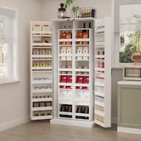 Deals on Fufu&Gaga 31.5 in. Food Pantry Cabinet Buffet Bar Storage Rack
