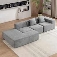 Deals on Nestfair 116.5-in Fabric Boucle Full-Compressed Sectional Sofa